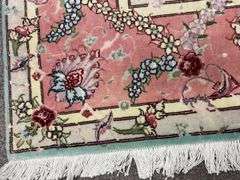 Handmade Square w/Silk Persian Tabriz 6.7x6.8
