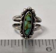 Turquoise Gemstone Ring in Sterling Silver SIZE 2