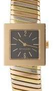 Bvlgari Tubogas Quadrato SQ222T, 22mm, Black Dial, Tri Gold Ladies Watch