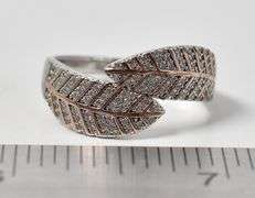 CZ Gemstone Feather Ring in Sterling Silver