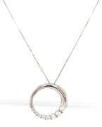 14kt White gold 1ctw diamond Journey circle pendant on chain