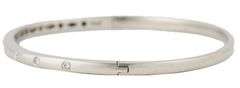 0.28ctw Diamond Burnished Set Bangle Bracelet in 18K