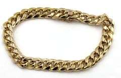 10kt Yellow gold 9mm Curb link bracelet