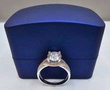 Sparkling White 2.15 Ct 14 Kt White Gold Plated Lab Simulated Diamond Ring