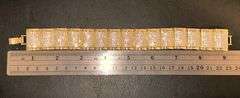 Huge 113.5 Gram 14 Kt Gold Plate Italian Designer Link Bracelet