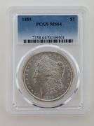 1885 Morgan Silver Dollar, PCGS MS64