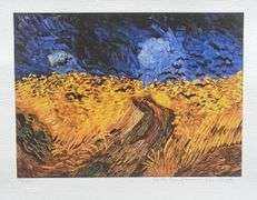 Estate Pencil Signed Vincent Van Gogh, Wheat Field with Crows