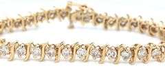 14kt Yellow gold 4ctw diamond S link bracelet