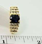 Lively 14K Sapphire and Diamond Ring