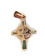 9kt Yellow gold gemstone cross pendant
