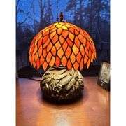 Stained Glass Orange Wisteria Table Lamp