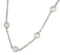 8.5MM Cultured Pearl Station Chain Necklace in 14K