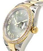 Rolex Date just Two-Tone 126283, 36mm, Olive Green Dial, 18K & Steel watch