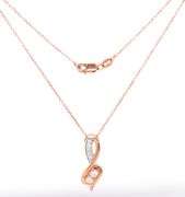 14kt Yellow gold 0.20ctw 2 stone diamond pendant on chain necklace