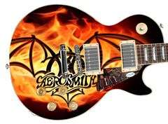 Aerosmith Tom Hamilton Signed "Aero Inferno" Custom 1/1 Graphics Guitar ACOA