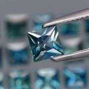 Stunning! 3.37ct set of blue green princess cut Sapphires