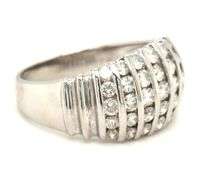 18kt White gold 0.65ctw multi row diamond band