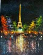 UNIQUE  PAINTING OF PARIS CANVAS