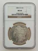 1884 CC Morgan Silver Dollar, NGC MS64