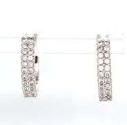 Small Scale 14K White Gold Diamond Huggie Earrings
