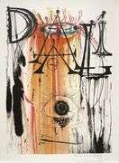 Rare Salvador Dali Hand-Signed Lithograph 'Hommage aux Petites Lits Blancs' for French Charity, 1971