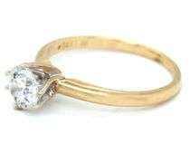 Classic 14K YG 2/3 Carat Diamond Solitaire Ring