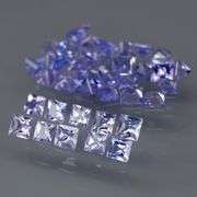 Glittering! Princess cut! 3.41ct UNTREATED Tanzanite set!!