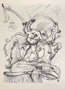 Exclusive Salvador Dali Hand-Signed Lithograph from 'Pantagruel' suite, 1973