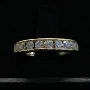 14K Yellow Gold Round Brilliant Cut Diamond Wedding Band