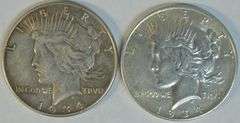 Scarce 1934-P & 1934-D Peace Silver Dollars in high grade