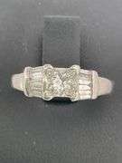 CERTIFIED 14K WHITE GOLD AND DIAMOND ENGAGEMENT RING