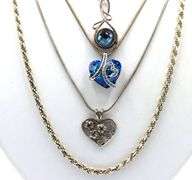 Group lot of 5 Vintage 925 sterling silver necklaces