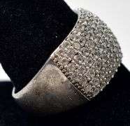 Wide Band CZ Gemstone Ring in 925 Sterling Silver