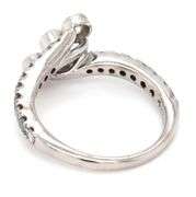 14kt White gold 1ctw 3 diamond bypass ring