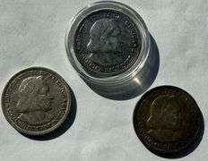 3 Raw 1893 Columbian Expo Halves