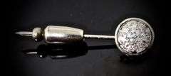 Elegant Antique Platinum & Diamond Stickpin