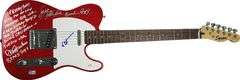 The Beach Boys Signed Fender Guitar w Surfin USA Lyrics Exact Proof BAS Witness