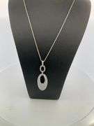 CERTIFIED BRAND NEW 14K WHITE GOLD NECKLACE WITH DIAMOND PENDANT