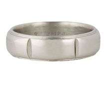 Gents Scott Kay Century Notched Band Ring in Platinum
