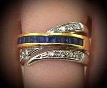 Beautiful 18K Two-Tone Sapphire & Diamond Suite