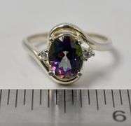 Mystic Topaz and CZ Gemstone Ring in Sterling Silver
