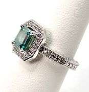 Beautiful Russian 3.15 Ct Color Change Lab Simulated Alexandrite and Diamond Ring