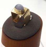 14kt Yellow gold Cab star sapphire square ring