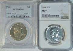 Superb Gem Proof 1960 (PCGS) and 1961 (NGC) Franklins in PR67