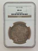 1921 D Morgan Silver Dollar, NGC MS64