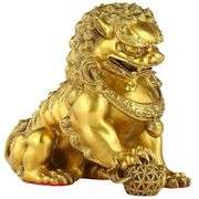 Pair of Brass Guardian Lions