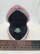 Victorian natural emeralds and diamond accent ring