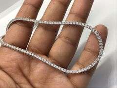 14K White Gold lab Diamond Tennis Necklace