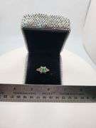 Victorian natural emeralds and diamond accent ring