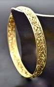 Unusual 18K  Byzantine Style Bangle Bracelet